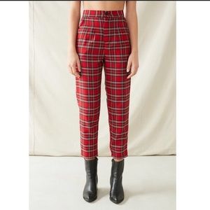 Urban Outfitters Urban Renewal Red Plaid Pants